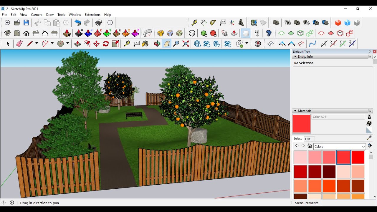 Creating a garden design using SketchUp